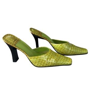 Vintage Baker Green Patent Mule